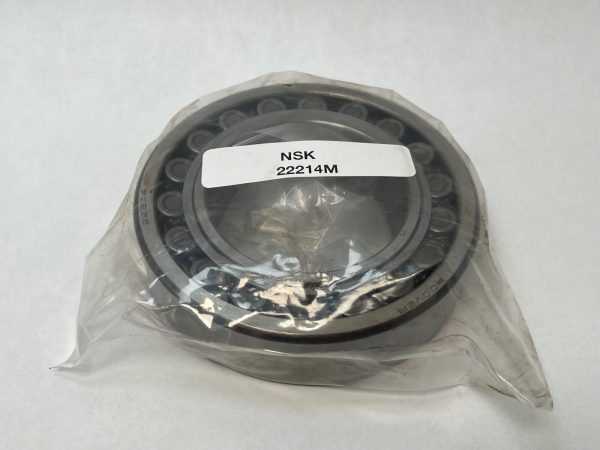 NSK 22214M spherical roller bearing in plastic packaging with label