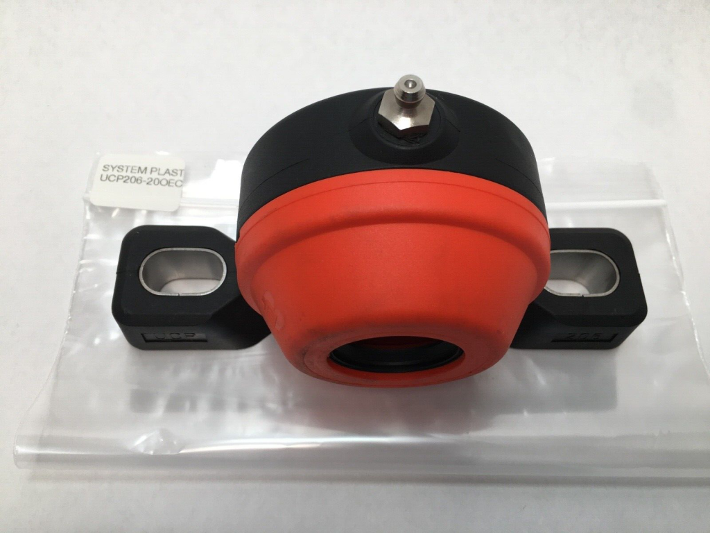 2-Bolt Pillow Block - 1.2500 in (1-1/4") Bore, Thermoplastic Housing, Stainless Insert, Set Screw Lock, Open End Cap.