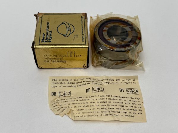 NDH Q20204DTL5A angular contact bearing in original box, wrapped in plastic, with mounting instructions sheet