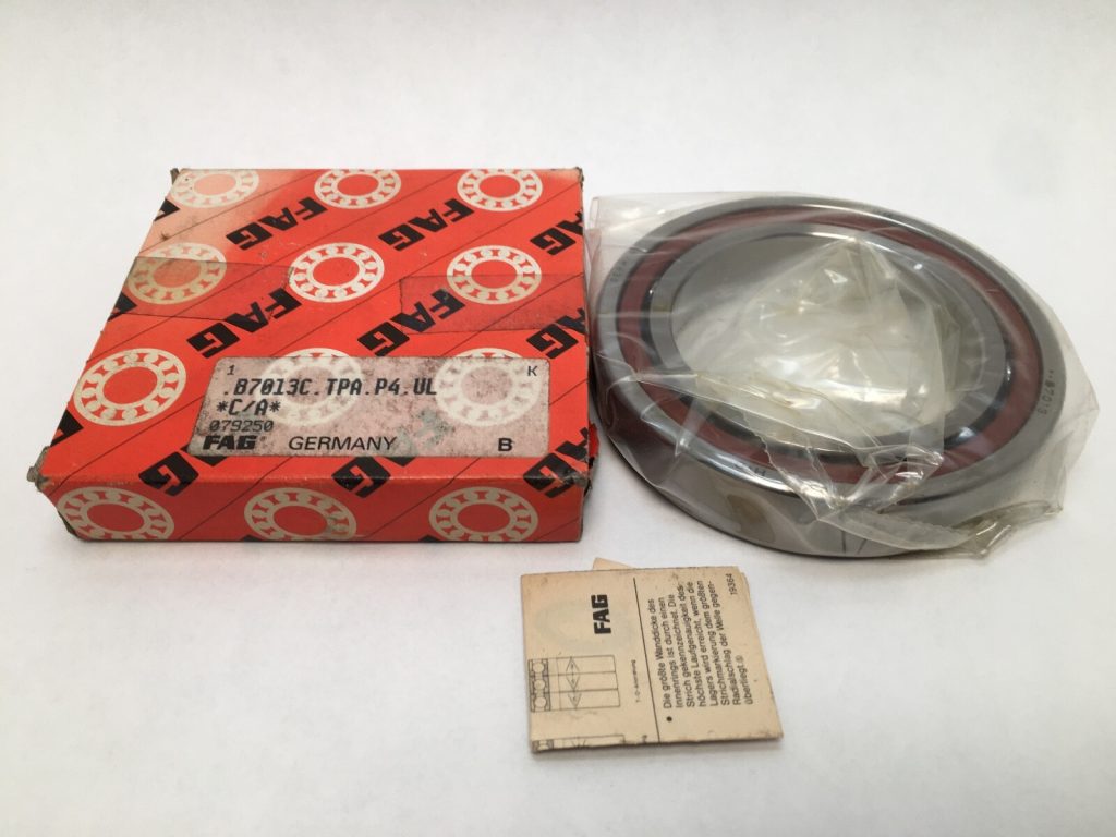 Angular Contact Bearing - 65 mm ID, 100 mm OD, 18 mm Width, Open, 15°, Light preload.