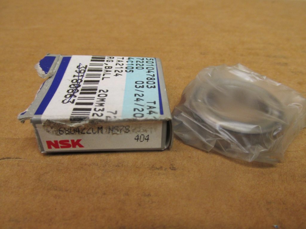 NSK 6804ZZCM Deep Groove Ball Bearing (20mm ID, 32mm OD, 7mm Width). Double shielded for protection and pre-lubricated for maintenance-free US motors.