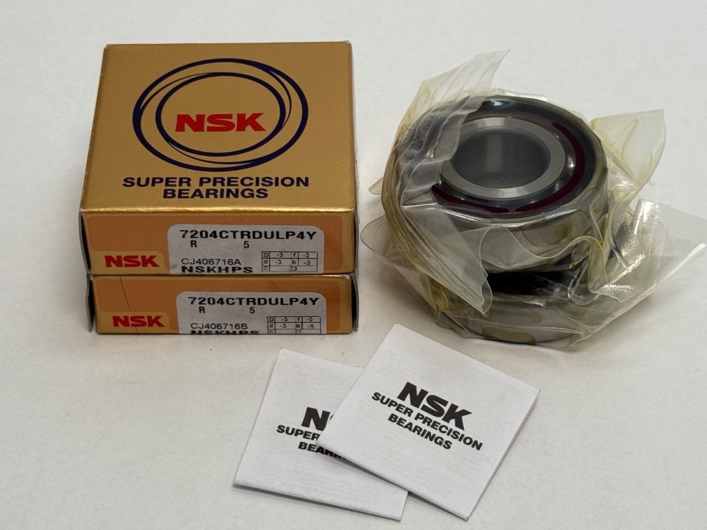 Angular Contact Ball Bearing - Straight Bore, 20 mm ID, 47 mm OD, 14 mm Width, Open, 15° Contact Angle, Light Preload.