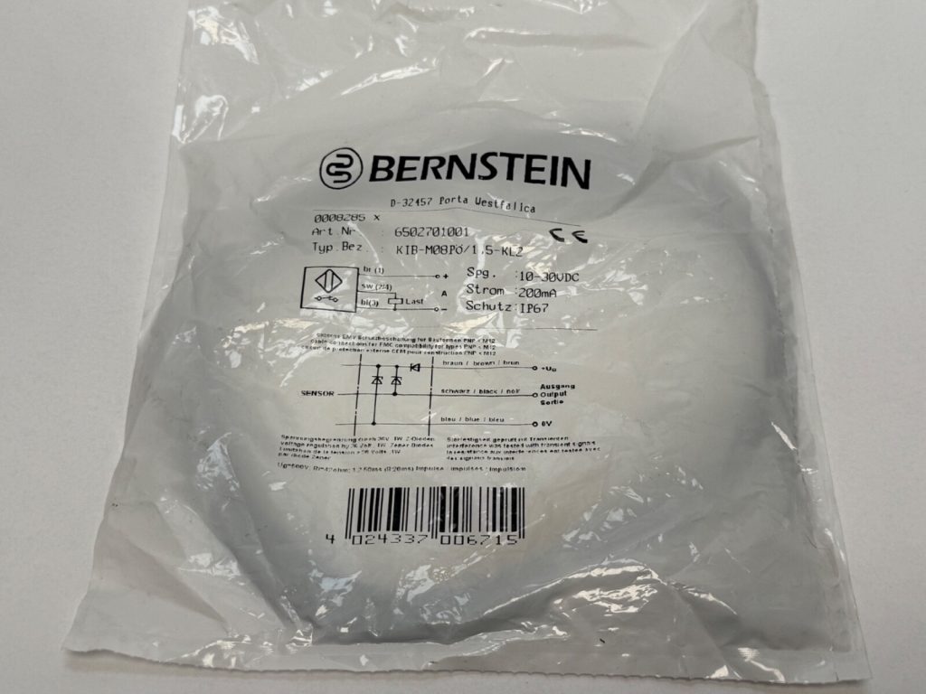 Bernstein KIB-M08PO/1.5-KL2 Inductive Sensor 6502701001 650-2701-001
