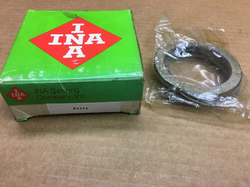 INA 51111 Single Direction Thrust Ball Bearing. Designed exclusively for high axial load in one direction. Features 55mm ID 78mm OD 16mm Width, with a separable design for ease of mounting.