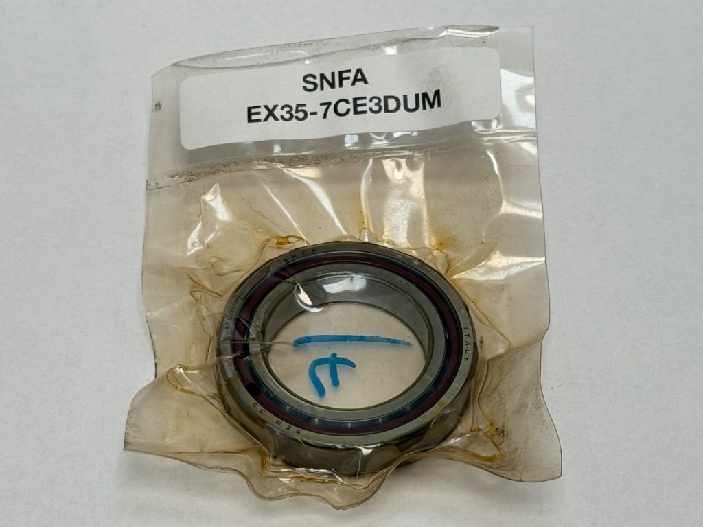 Angular Contact Ball Bearing - Straight Bore, 35 mm ID, 62 mm OD, 14 mm Width, Open, 25° Contact Angle, Light Preload.