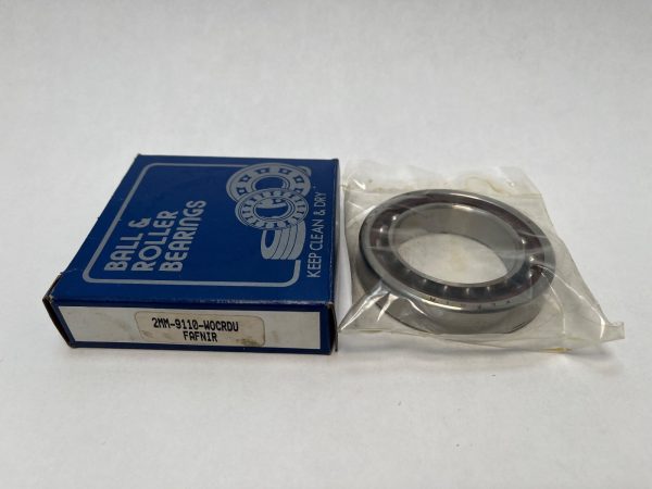 Fafnir 2MM9110WOCR-DUL angular contact ball bearing next to its labeled box