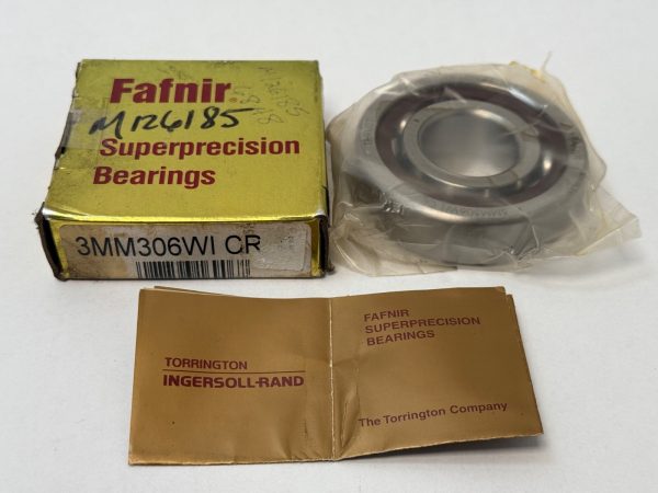 Fafnir Superprecision Bearings box labeled 3MM306WI CR with Torrington Ingersoll-Rand paper insert