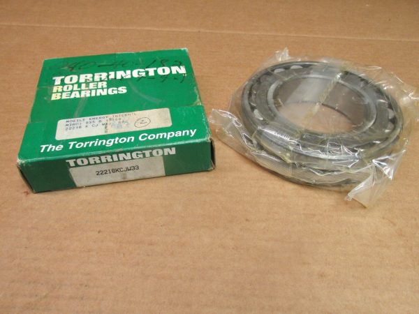 Fafnir 22216KCJW33 spherical roller bearing, shrink-wrapped, next to its Torrington box