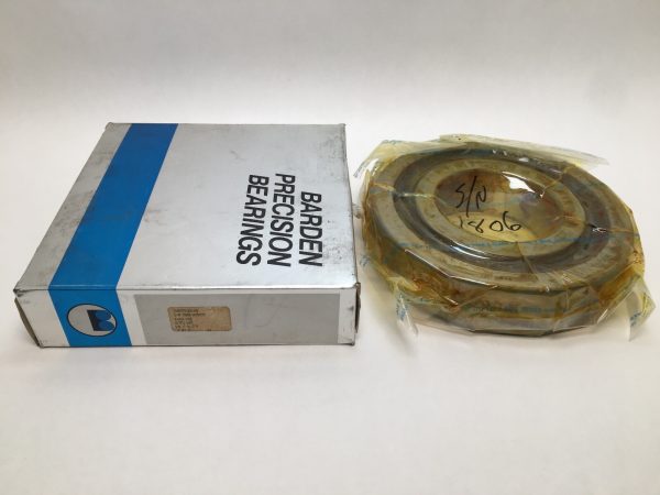 Barden 318ATMTX1K914VB bearing in plastic wrap next to its Barden Precision Bearings box