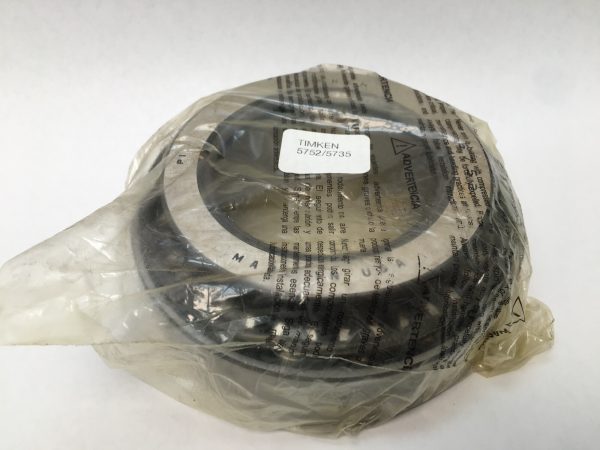 Timken 5752/5735 tapered roller bearing set wrapped in plastic packaging