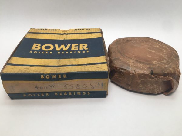 Bower 780-W taper roller bearing cone next to its original Bower Roller Bearings box