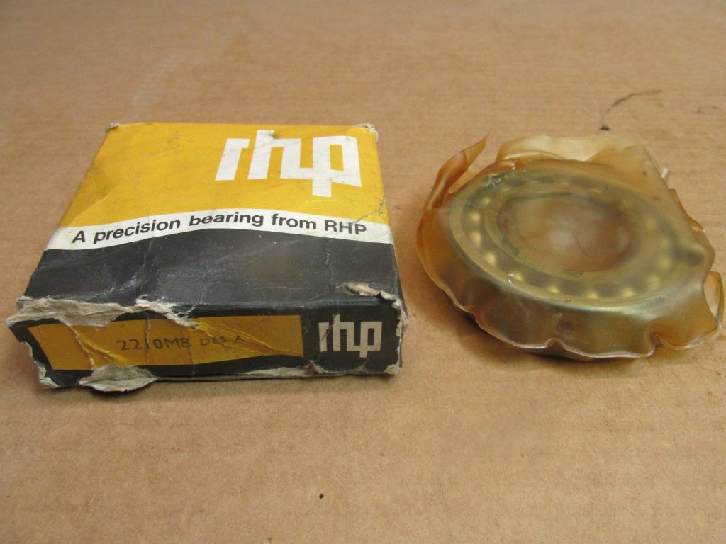 RHP 2210MB Open Self-Aligning Ball Bearing. Features a Machined Brass cage for high-speed performance and temperature stability. Dimensions 50mm ID 90mm OD 23mm Width, accommodating up to 2.5 Degree misalignment.