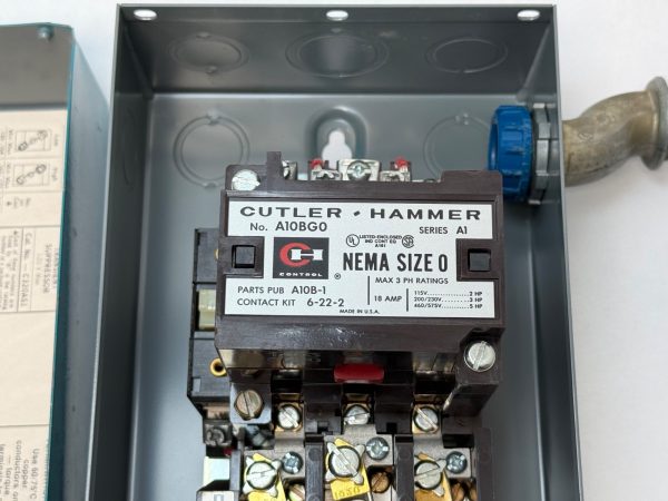 Eaton A10BG0 AC Full Voltage Magnetic Starter Size 0 3 Pole C320TB1 C320AS1