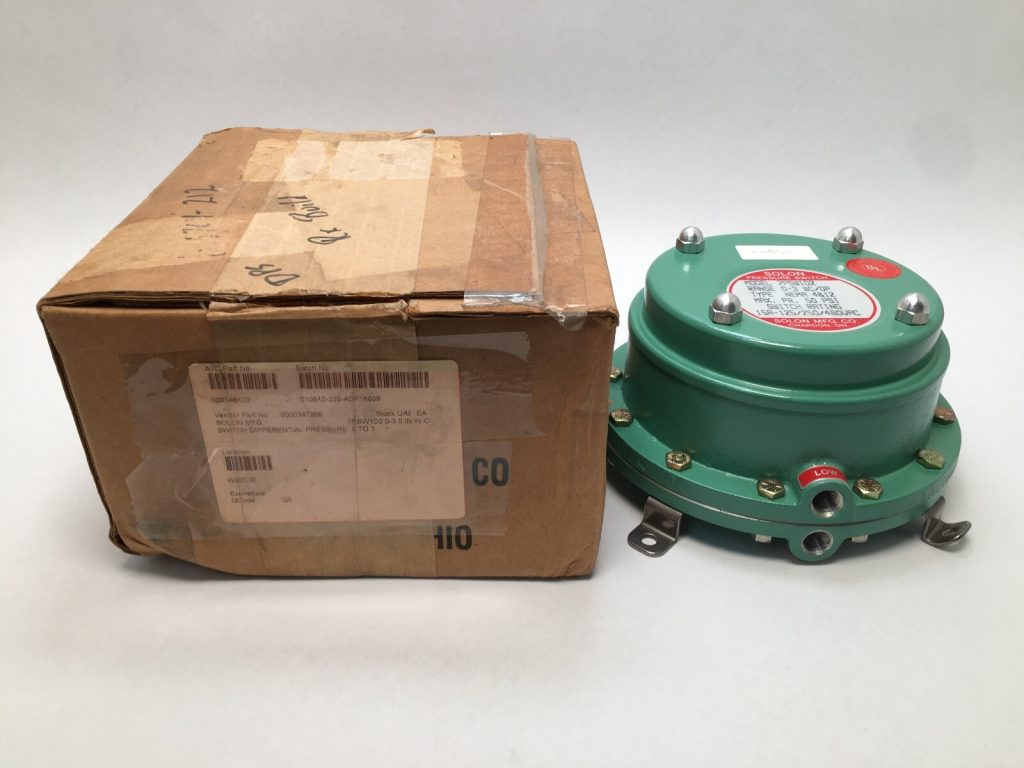 Solon 7PSW1D2 Pressure Switch 0-3 WC/DP 125/250/480V-AC 7-PSW-1-D-2 USA