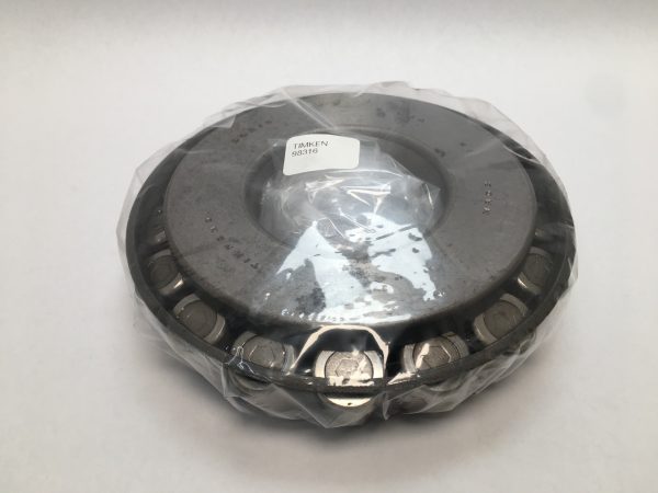 Timken 98316 tapered roller bearing single cone, shrink-wrapped with visible rollers