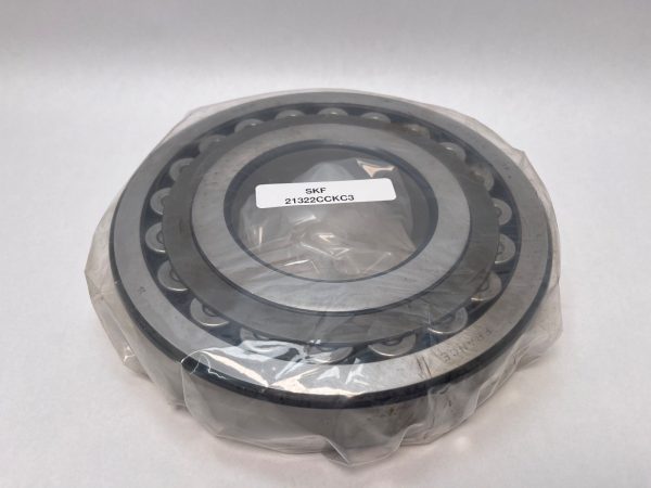 SKF 21322CCKC3 spherical roller bearing with tapered bore, wrapped in plastic with label
