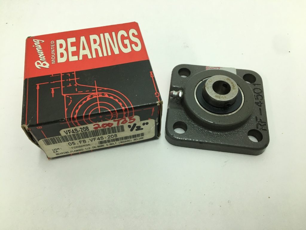 Flange Bearing Unit - 0.5 Bore, 4 bolt, Cast Iron housing, Standard Duty, Non-Expanding.
