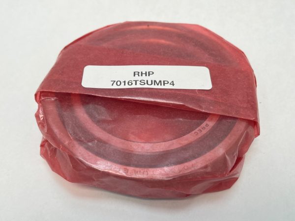 RHP 7016TSUMP4 angular contact bearing wrapped in red protective paper with label
