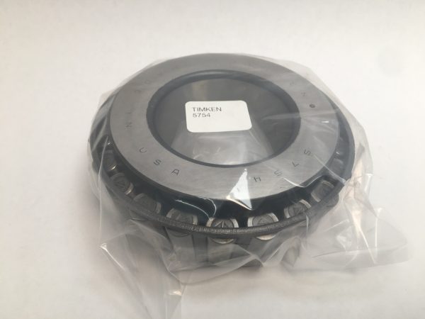 Timken 5754 tapered roller bearing cone in plastic packaging, labeled TIMKEN 5754