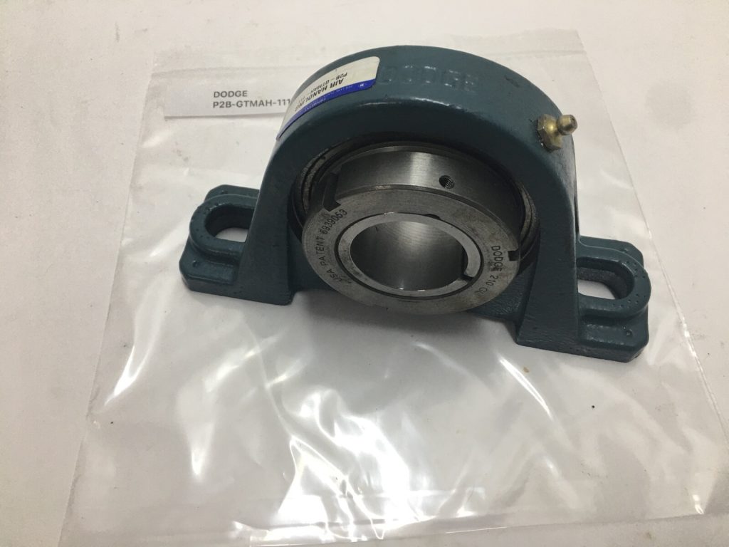 Pillow Block Bearing - 2 Bolt, 1-11/16 in Bore, Cast Iron Housing, Medium Duty, Grip Tight Locking.