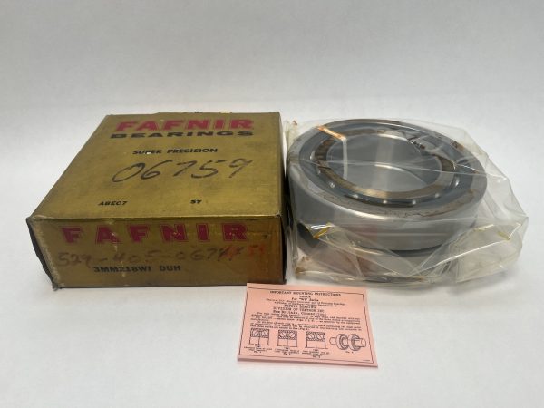 Fafnir bearing box with thumbnail photo and pink mounting instructions card