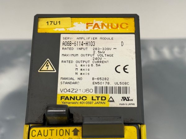 Fanuc A06B-6114-H103 Servo Amplifier Module 2.5kw A06B6114H103