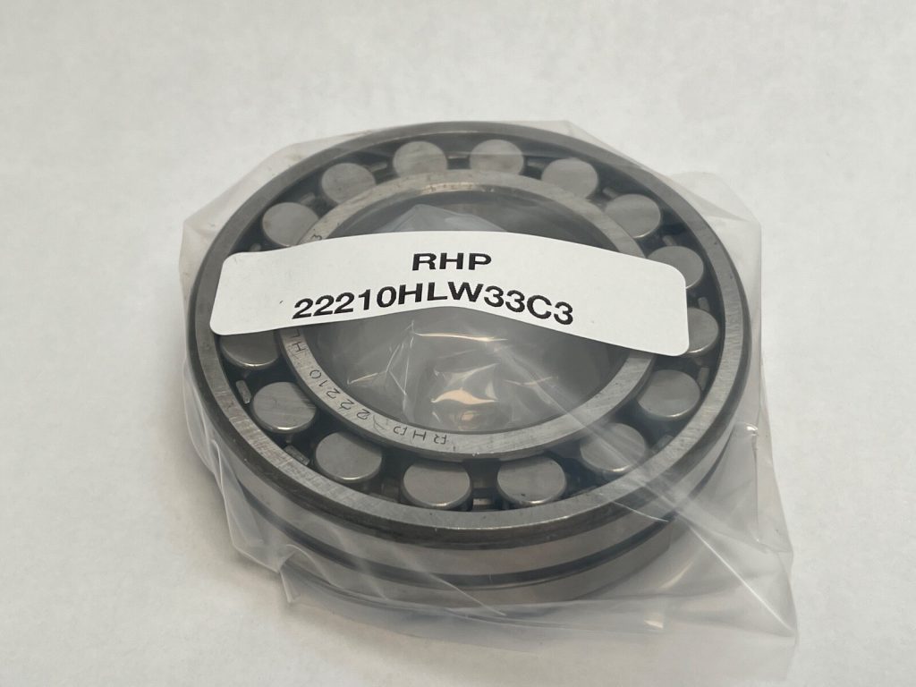 RHP 22210HLW33C3 Spherical Roller Bearing. 50mm ID 90mm OD 23mm Width. High Load (HL) capacity. C3 Clearance. W33 lubrication groove.