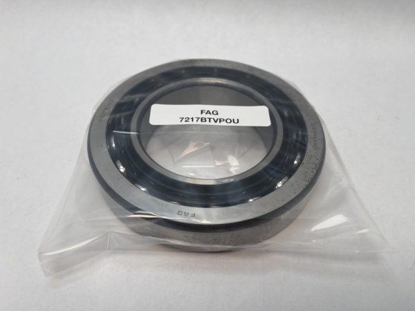 FAG 7217B.TVP.OU angular contact ball bearing, 85x150x28 mm, in plastic packaging with label