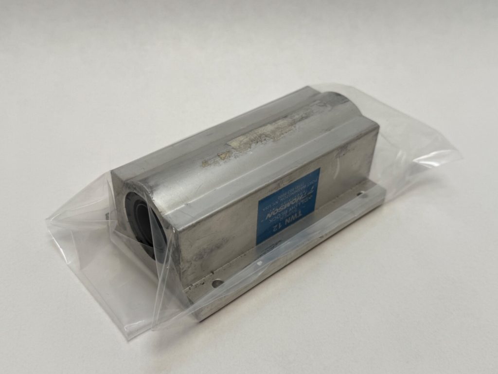 Thomson TWN12 Super Ball Bushing Pillow Block. For 3/4 in (0.750) shafting. Twin pillow block assembly. Self-aligning, lightweight aluminum housing.