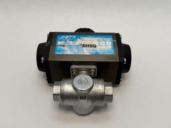 Sirca AP01DA0BH2BIS pneumatic valve with black actuator and metal valve body