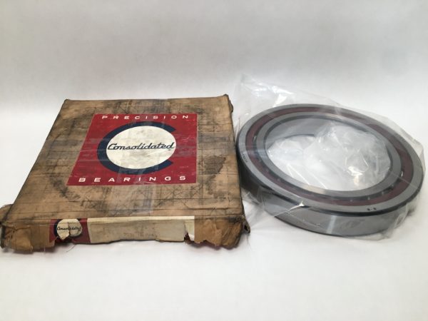 FAG 7032TGP4 angular contact ball bearing in plastic wrap next to its Consolidated Bearings box