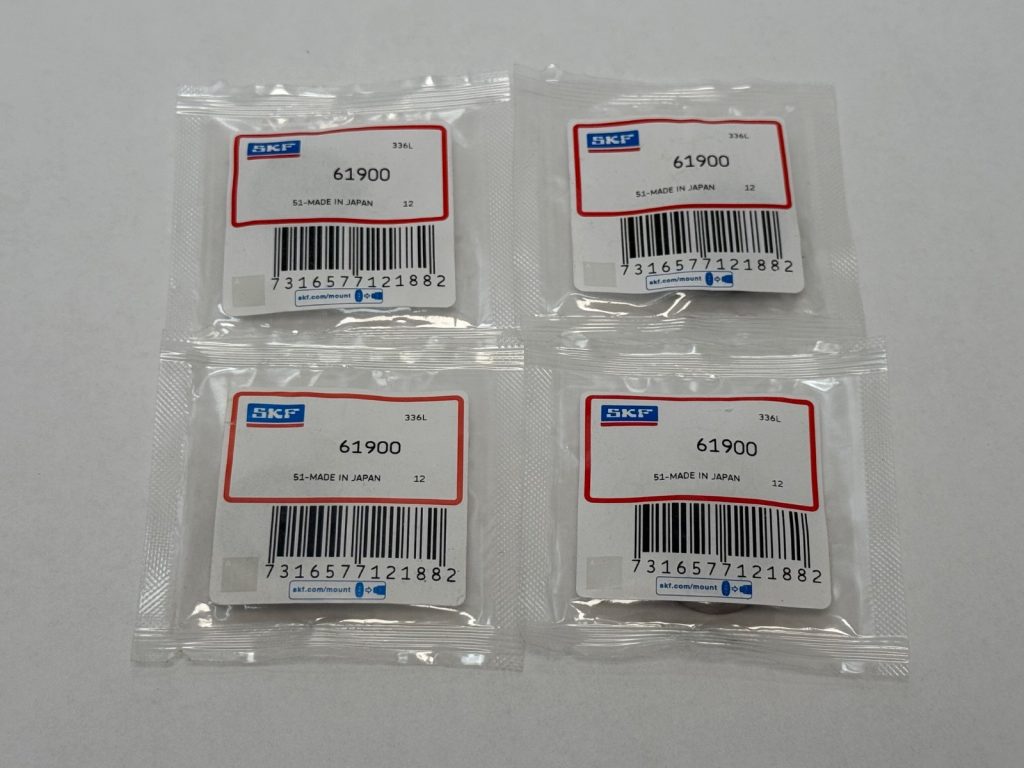 Deep Groove Ball Bearing, Open, Extra-Thin Section, 10 x 22 x 6 mm — Lot of 4 Pieces, 2.7 kN Dynamic, Square Cross-Section