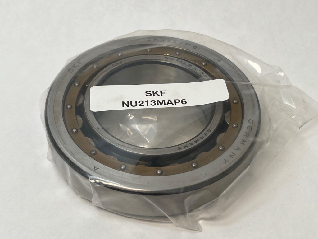 Single-Row Cylindrical Roller Bearing 65 x 120 x 23 mm, NU Non-Locating Design, Machined Brass Cage, P6