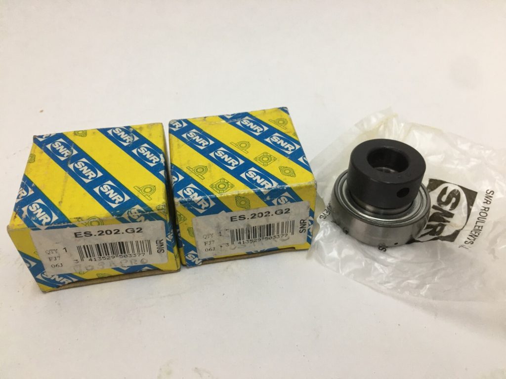 Radial Insert Ball Bearing, 15 mm Bore, 40 mm OD, Spherical Outer, Flat-Back Inner Ring, Eccentric Locking Collar — 2 Pcs