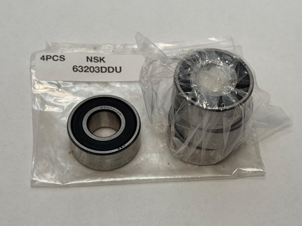 Wide Cartridge Deep Groove Ball Bearings 17 x 40 x 11/16 in, Contact Rubber Seals Both Sides, 4 Pcs