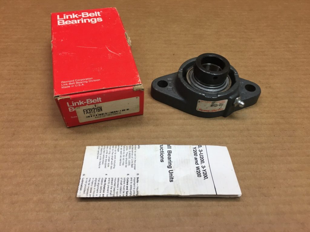 Two-Bolt Flange Mount Bearing Unit, 1 in Bore, Eccentric Collar Locking, Wide Inner Race, Cast Iron