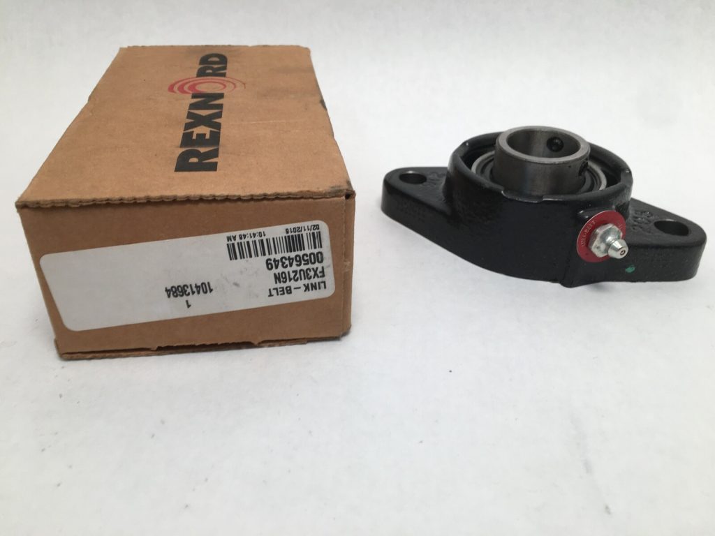 2-Bolt Alignable Flange Ball Bearing Unit 1" Bore, Setscrew Locking, Type N Seals, Cast Iron