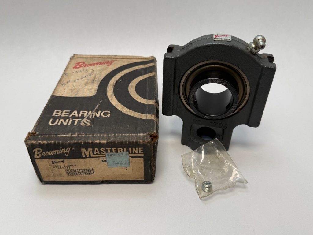 Wide-Slot Take-Up Bearing Unit — 1-7/16 in Bore, Medium Duty 200 Series Ball, Setscrew Lock, Cast Iron (Frame Not Included)