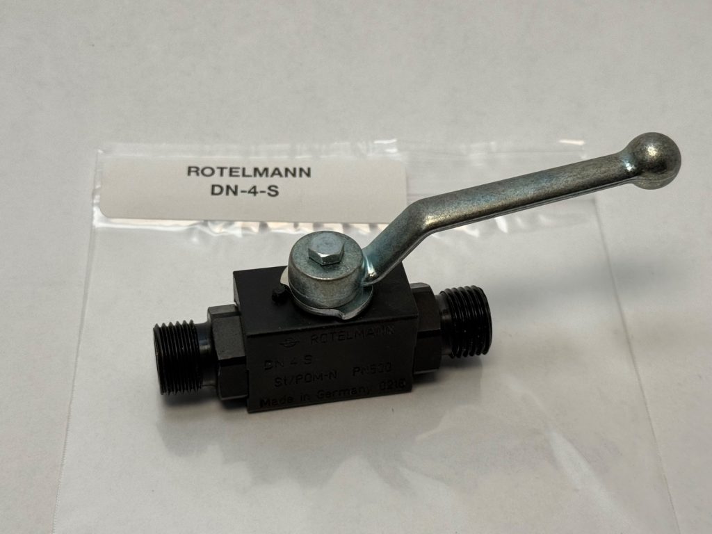 Two-Way Manual Ball Valve, DN4 Bore, M16x1.5 Ports, Quarter Turn Shut-Off