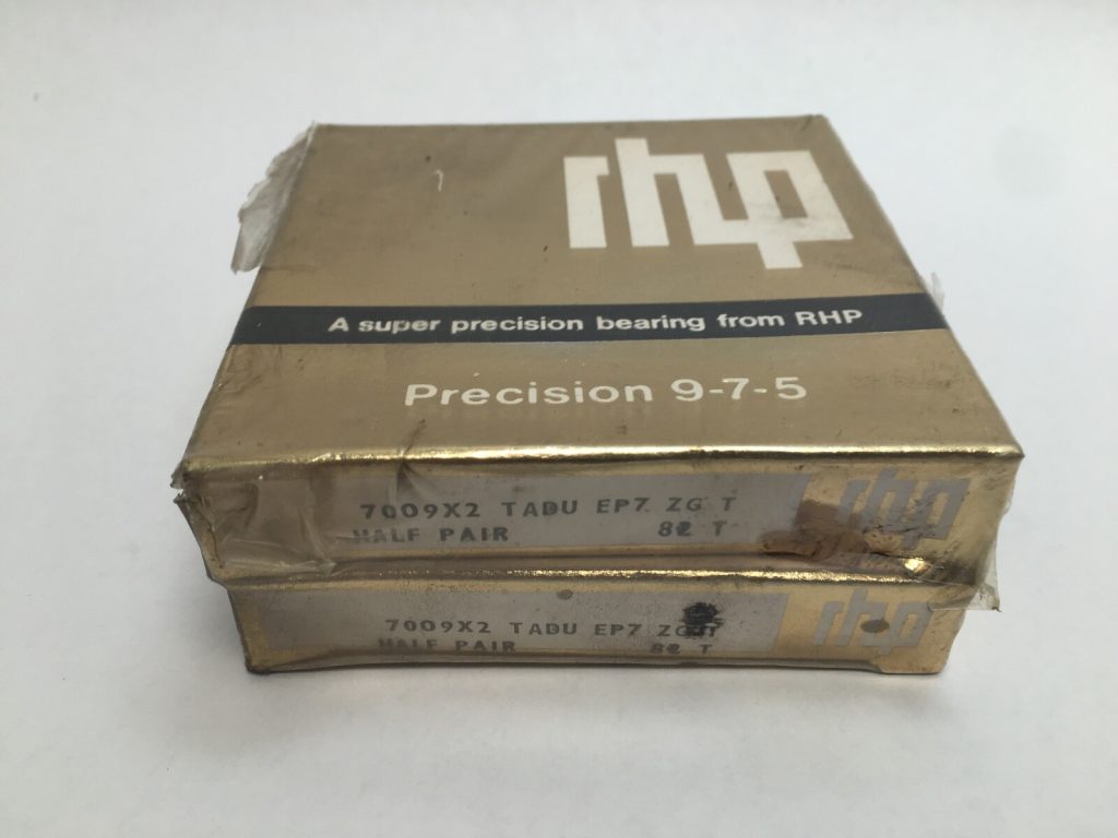 Super-Precision Spindle Angular Contact Ball Bearing Duplex Pair - 45 mm Bore, 75 mm OD, 16 mm Width, 15 Degree Contact Angle, Light Preload, Phenolic Cage, ABEC 7, Open