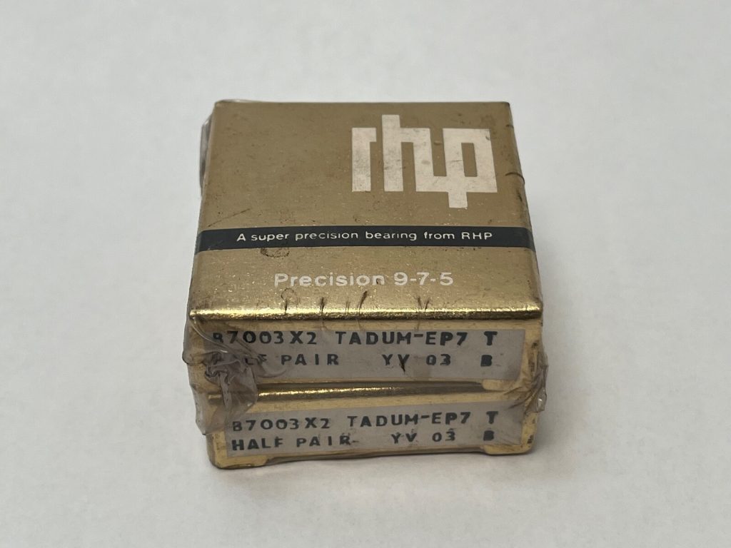 Super-Precision Angular Contact Ball Bearing Duplex Pair — 17 mm ID, 35 mm OD, 10 mm Width, Open, 15°, Medium Preload, Phenolic Cage