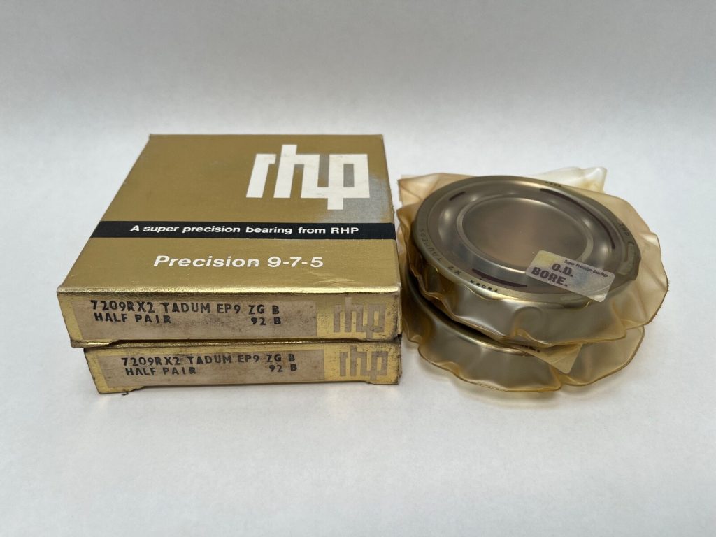Super Precision Angular Contact Ball Bearing Duplex Pair - 45 mm ID, 85 mm OD, 19 mm Width Each, Open, 15 Degree Contact Angle, ABEC 9, Medium Preload, Phenolic Cage