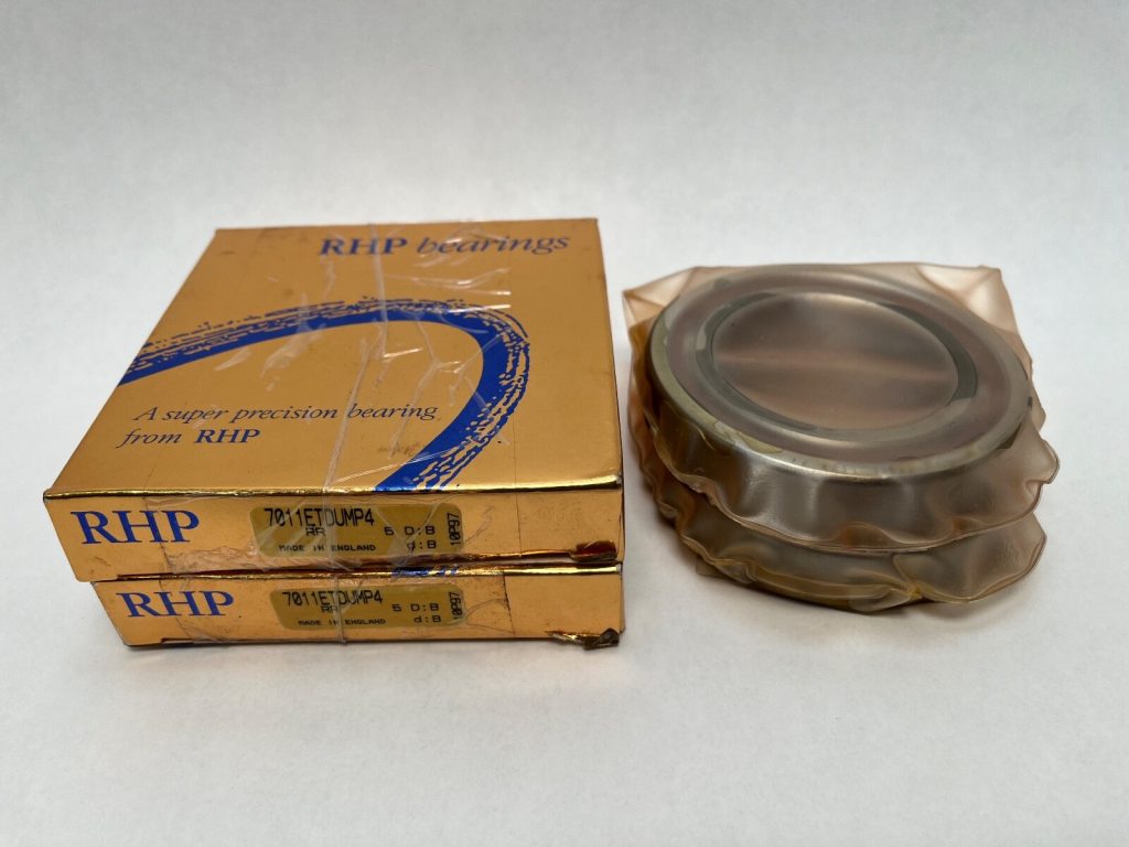 Super-Precision Angular Contact Ball Bearing Pair - 55 mm ID, 90 mm OD, 18 mm Width Each, 25° Contact Angle, Phenolic Cage, Medium Preload, ABEC 7