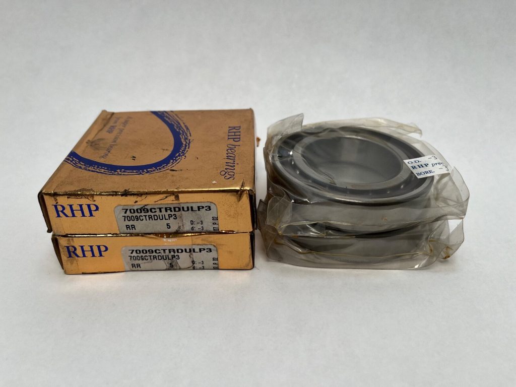 Super-Precision Angular Contact Ball Bearing Pair - Straight Bore, 45 mm ID, 75 mm OD, 16 mm Width Each, Open, 15° Contact Angle, Light Preload, Universal Duplex, P3