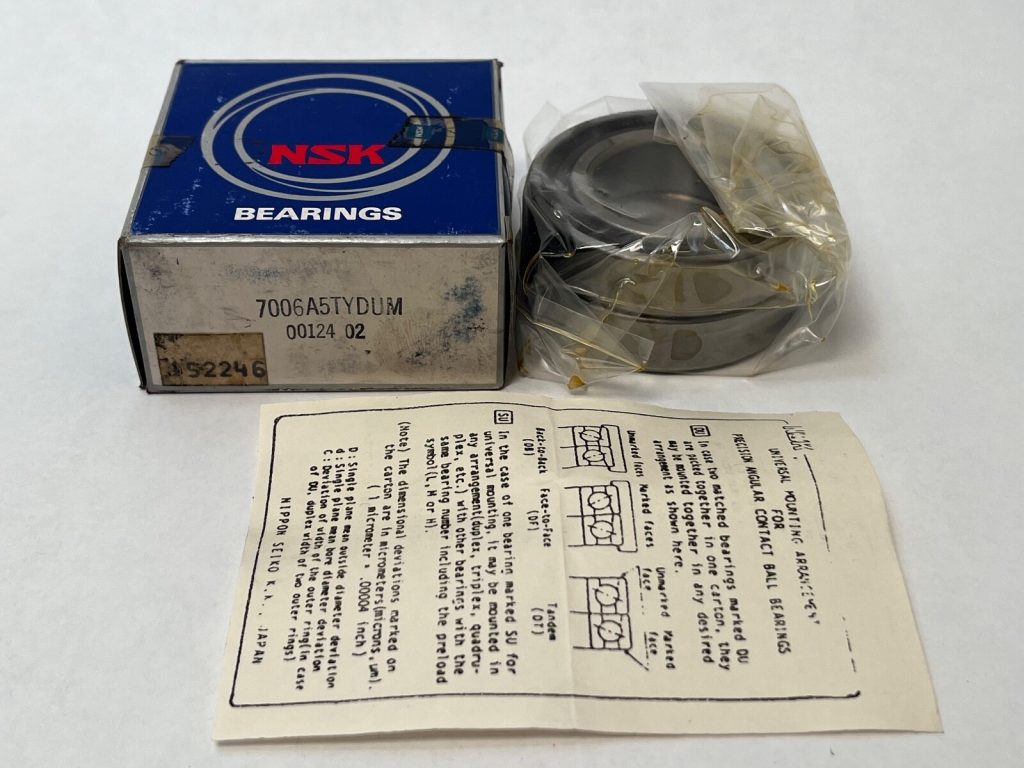 Angular Contact Ball Bearing Matched Pair - 30 mm ID, 55 mm OD, 13 mm Width, Open, 25° Contact Angle, Medium Preload, ABEC 7