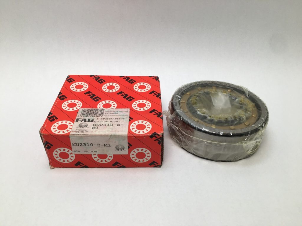 Single Row Cylindrical Roller Bearing 50x110x40 mm, NU Design Non-Locating, Reinforced E, Machined Brass Cage