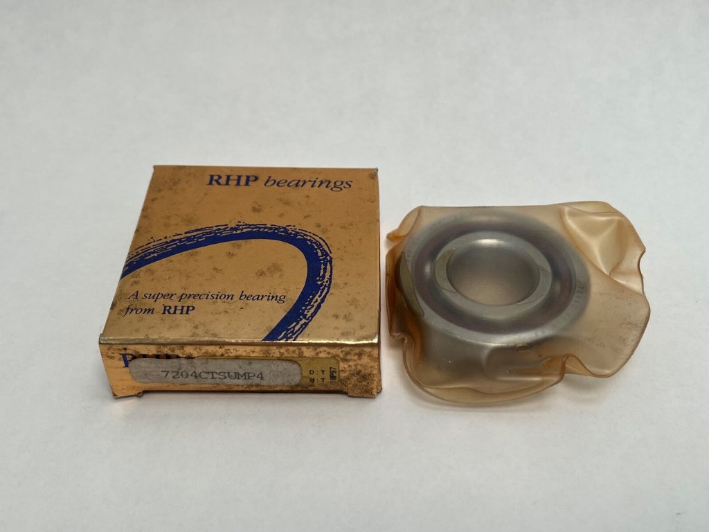 Super-Precision Angular Contact Ball Bearing - Straight Bore, 20 mm ID, 47 mm OD, 14 mm Width, Open, 15° Contact Angle, Phenolic Cage, Medium Preload, Single Universally Ground