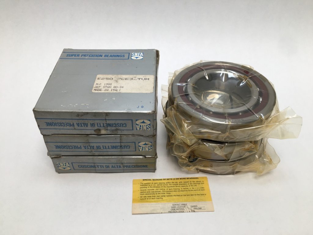 Super Precision Angular Contact Ball Bearing Triplex Set - Straight Bore, 50 mm ID, 90 mm OD, 20 mm Width, Open, 25 Degree Contact Angle, Universal Medium Preload