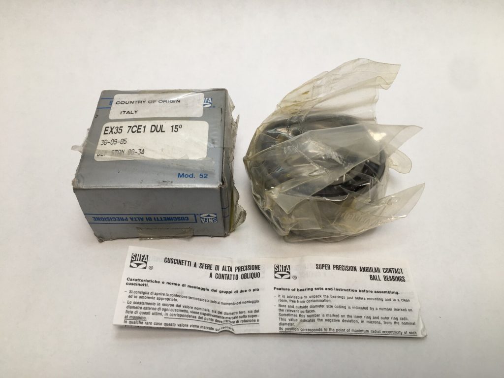 Super-Precision Angular Contact Ball Bearing Duplex Set - 35 mm ID, 62 mm OD, 14 mm Width, 15° Contact Angle, Light Preload, Open, ABEC 7