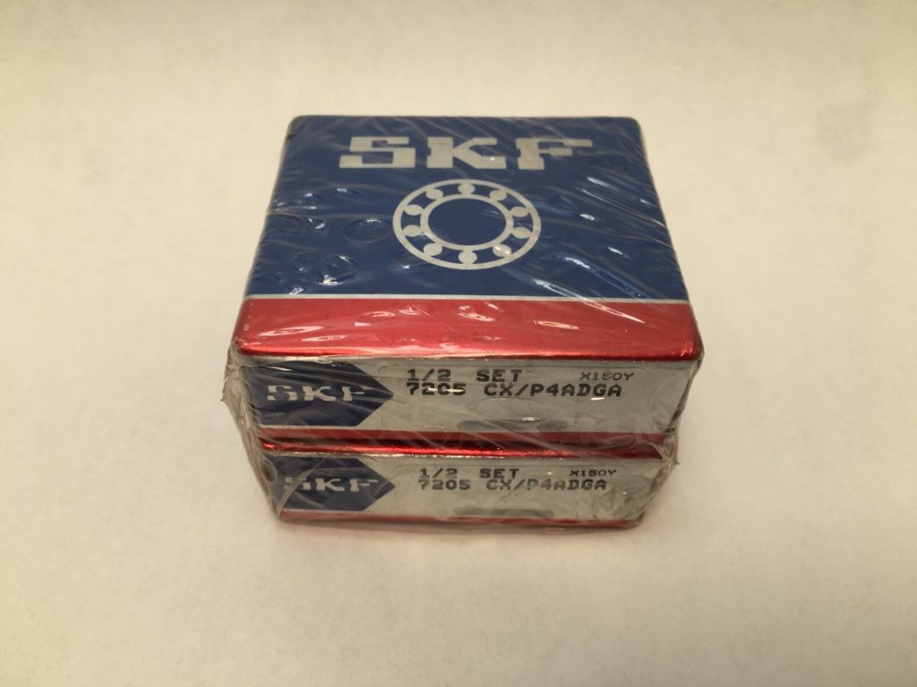 Super-Precision Angular Contact Ball Bearing, Matched Pair - Straight Bore, 20 mm ID, 47 mm OD, 14 mm Width, Open, 25° Contact Angle, Light Preload